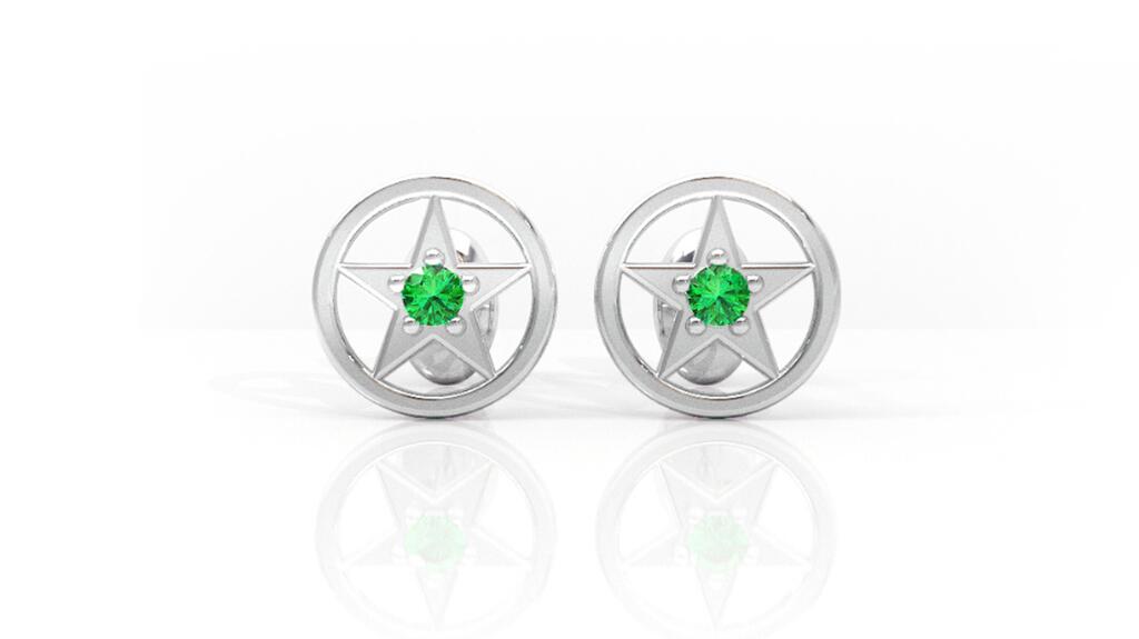 Myne London’s “Star Power” studs come in sterling silver ($310), as shown above, and in 14-karat gold-plated sterling silver ($340). Myne London’s “Star Power” studs